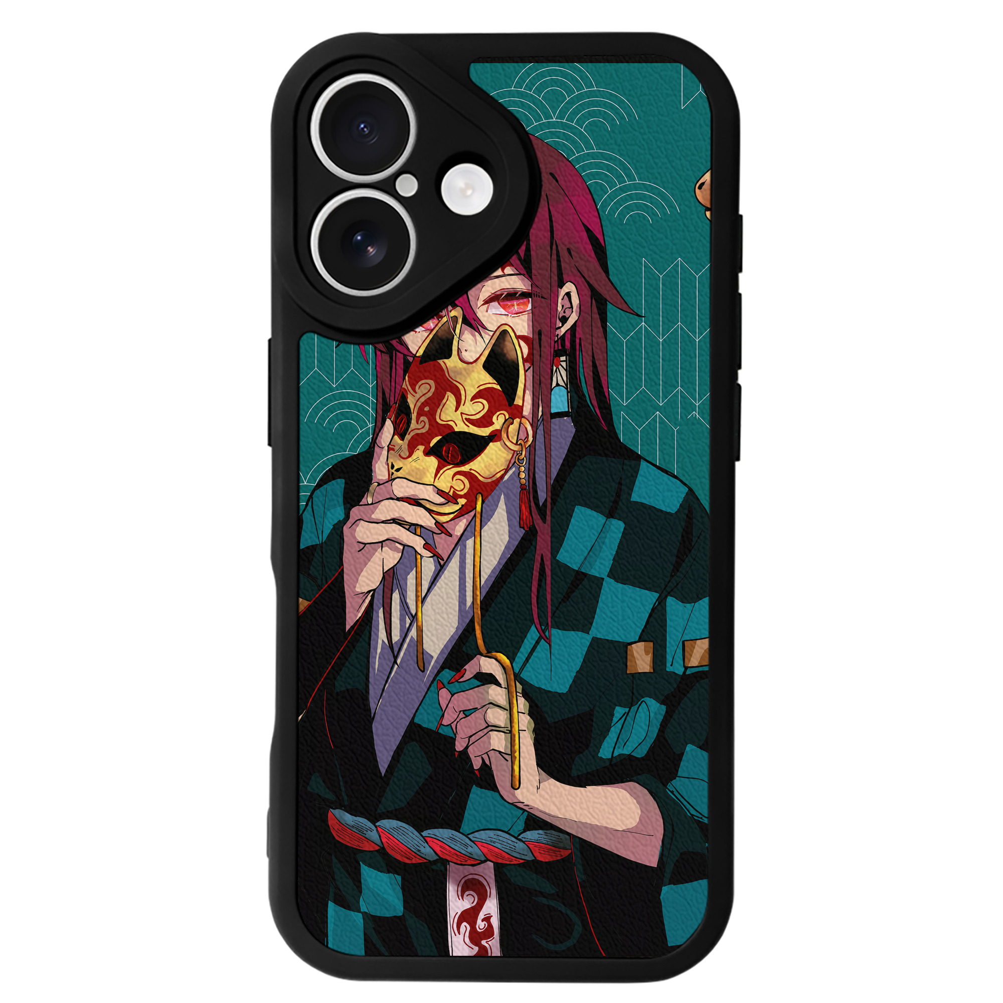（画像用） 鬼滅の刃（きめつのやいば）竈門 炭治郎／かまど たんじろう Kamado Tanjirou 【iPhone 16シリーズ対応】シリコンスマホケース（レザー調） 材質：シリコン
